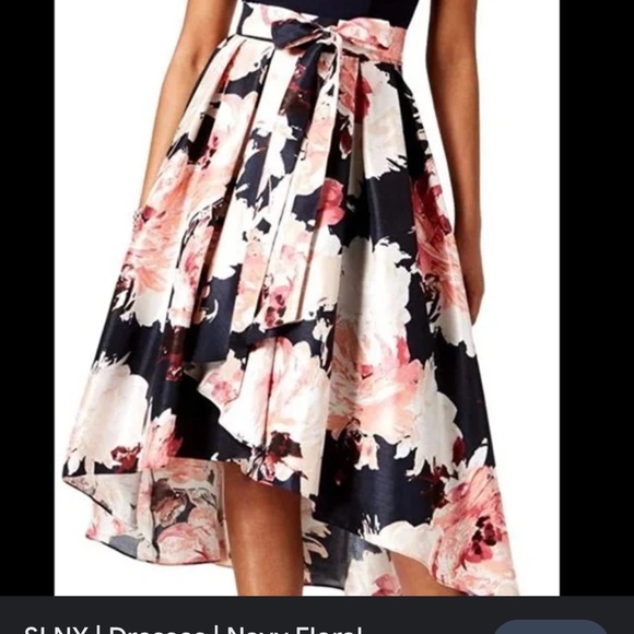 SLNY FLORAL NAVY COCKTAIL DRESS - Picture 9 of 9